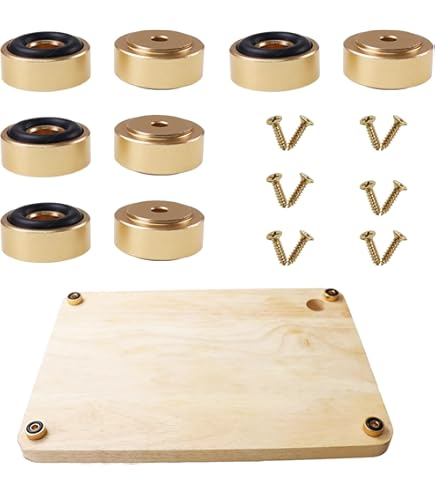 4-Pack Brass Cutting Board Feet With Non-Slip Rubber Pads – Heavy-Duty Gold Metal Feet For Kitchen Boards, Furniture & Sofa Legs