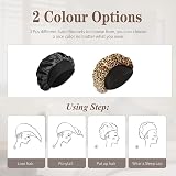 SWEET VIEW Silk Bonnet Silk Hair Wrap Sleeping Cap Black Leopard Print 2 Pack view 6