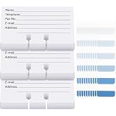 Avenuebool 250 Pack Business Cards Refill Kit, Compatible with Rolodex Card File Holders, Ruled, 2-1/4" x 4", with Gradient Blue Index Tabs (Large 60 Tabs) and Plastic Organizer Box