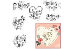 Hying Happy Mother's Day Clear Stamps for Card Making, Mother Day Blessing Words Transparent Rubber Stamps for Bullet Journal DIY Scrapbook Decoration Handmade Crafts Notebook