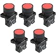 uxcell A12082000ux0371 1 NC N/C Red Sign Momentary Push Button Switch, 600V, 10 Amp, ZB2-EA42, 5pcs 22 mm
