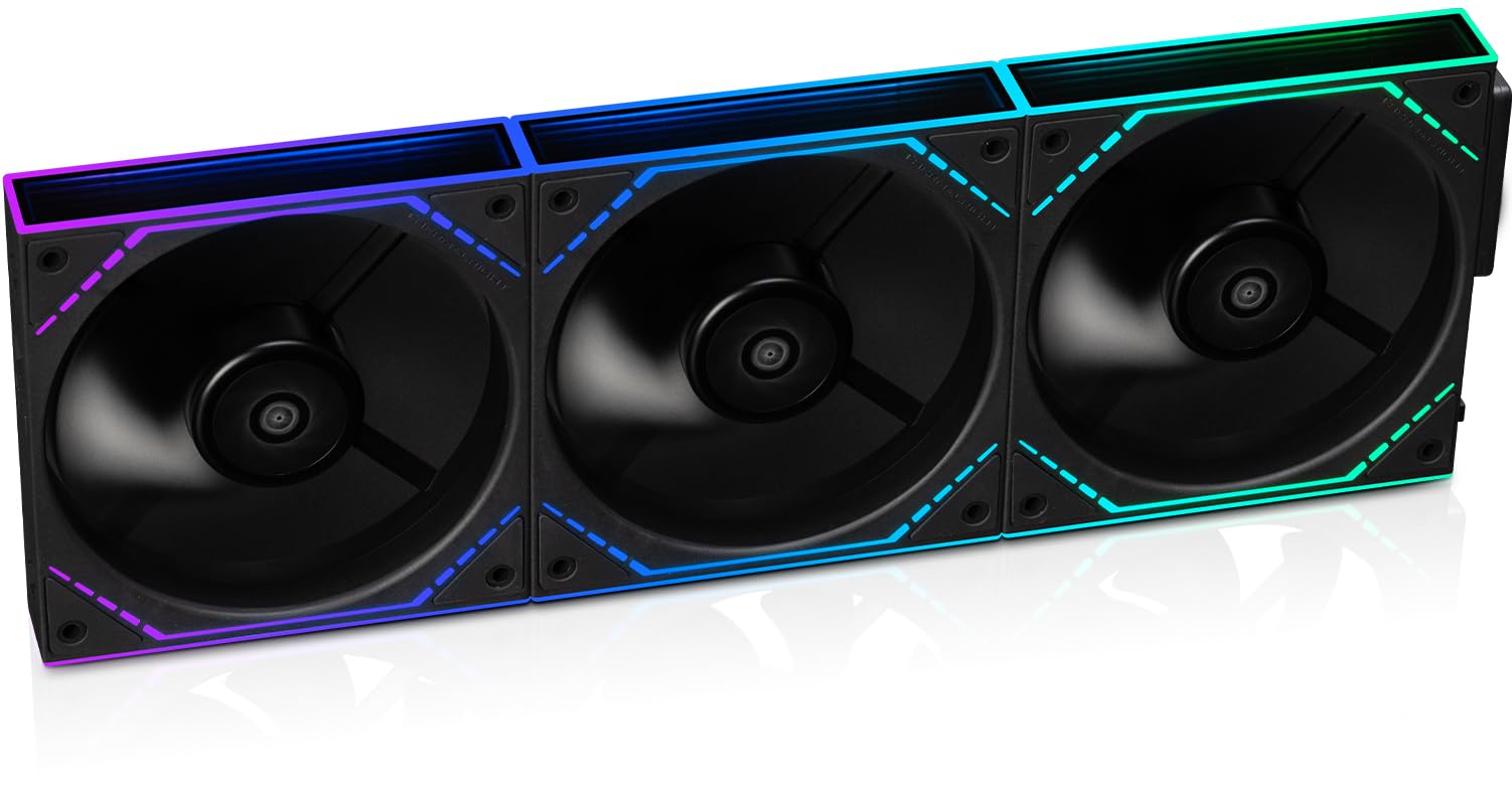 Photo 1 of Thermalright TL-M12Q X3 120mm PC Case Cooling Fans, Daisy-Chain | 2000RPM | High Airflow | ARGB | Dual Infinity Mirrors Lighting for Gaming Build(3-Pack)