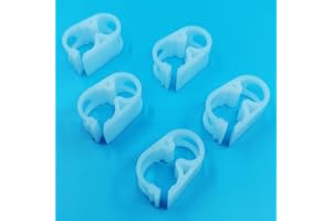 DOPHO Adjustable Tube Clamps 0.118-0.236 Inch Tube Laboratory Pinch Valve Flow Control Hose Clamp 5pc Pack White