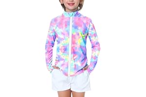 AOBUTE Unisex Kids Zipper Rash Guard Boys UPF 50+ UV Protection Sun Shirt with Thumb Hole 3-12 Years