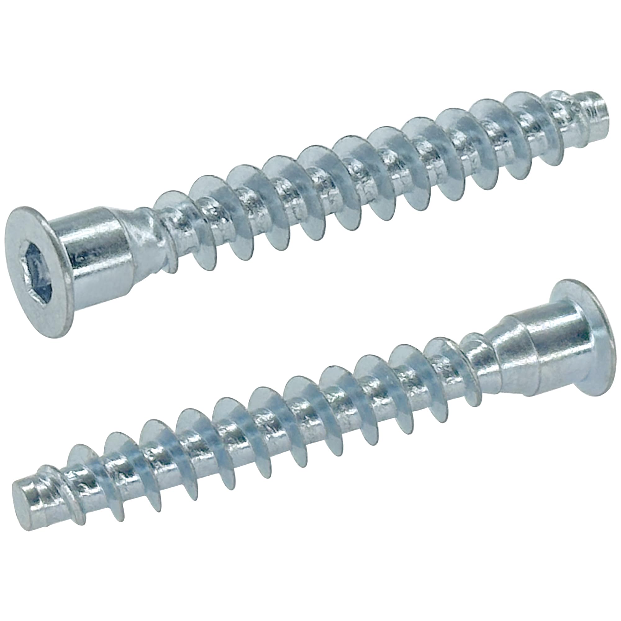 50 PCS Internal Hex Self Tapping Countersunk Connecting Screws for Furniture (Silver)