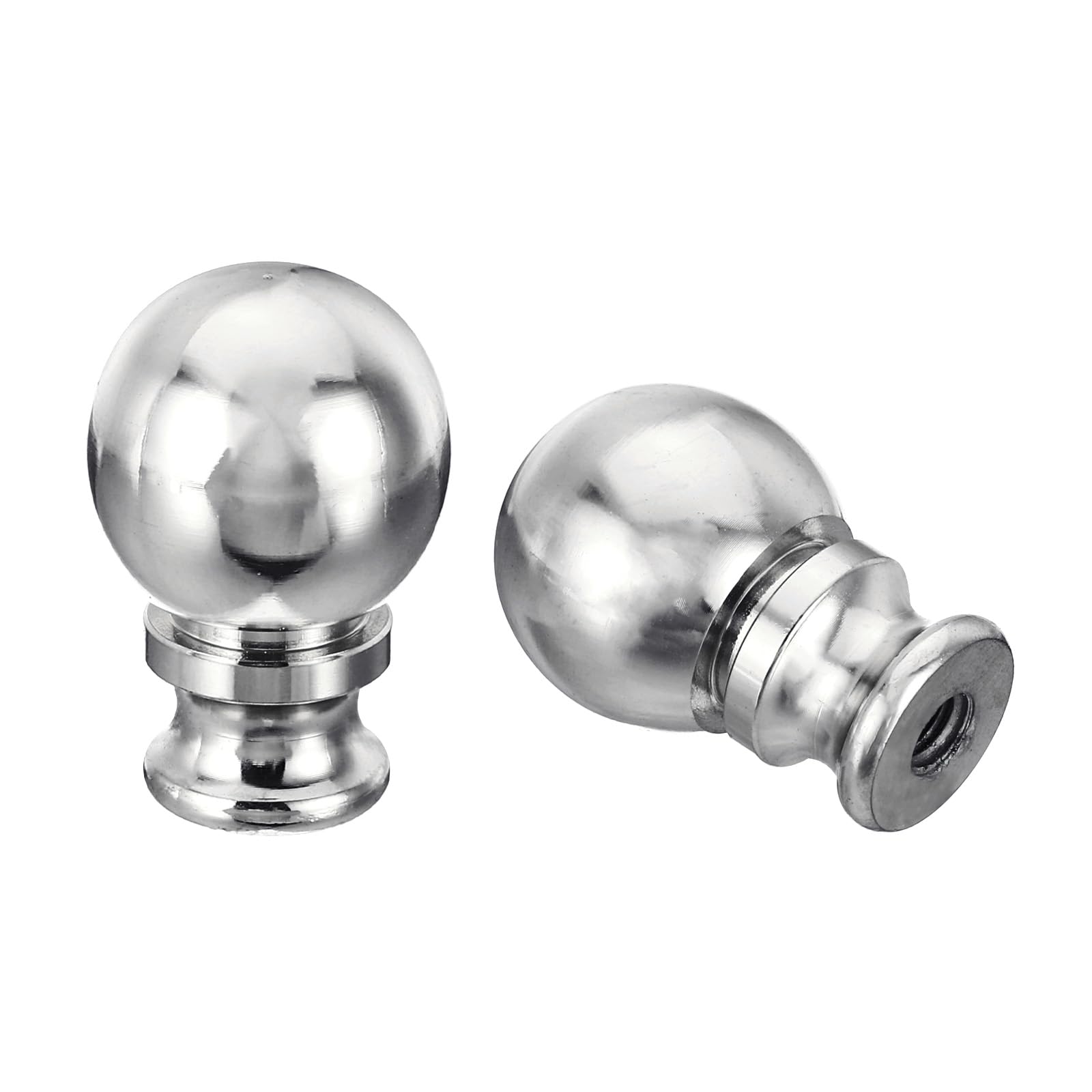 Photo 1 of PATIKIL 1.5" Tall Aluminum Lamp Finials Cap Knob, 2Pcs Lamp Screw Holder Tapped 1/4-27 for Table and Floor Lamp Shade Decorations, Chrome