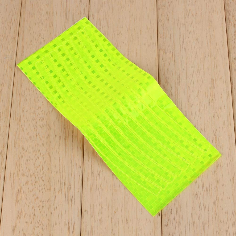 Alomejor 1Pc Bike Wheel Reflector Mountain Bike Reflective Mount Tape Stickers Cycling Warning Strips for Riding Bicycle Yellow