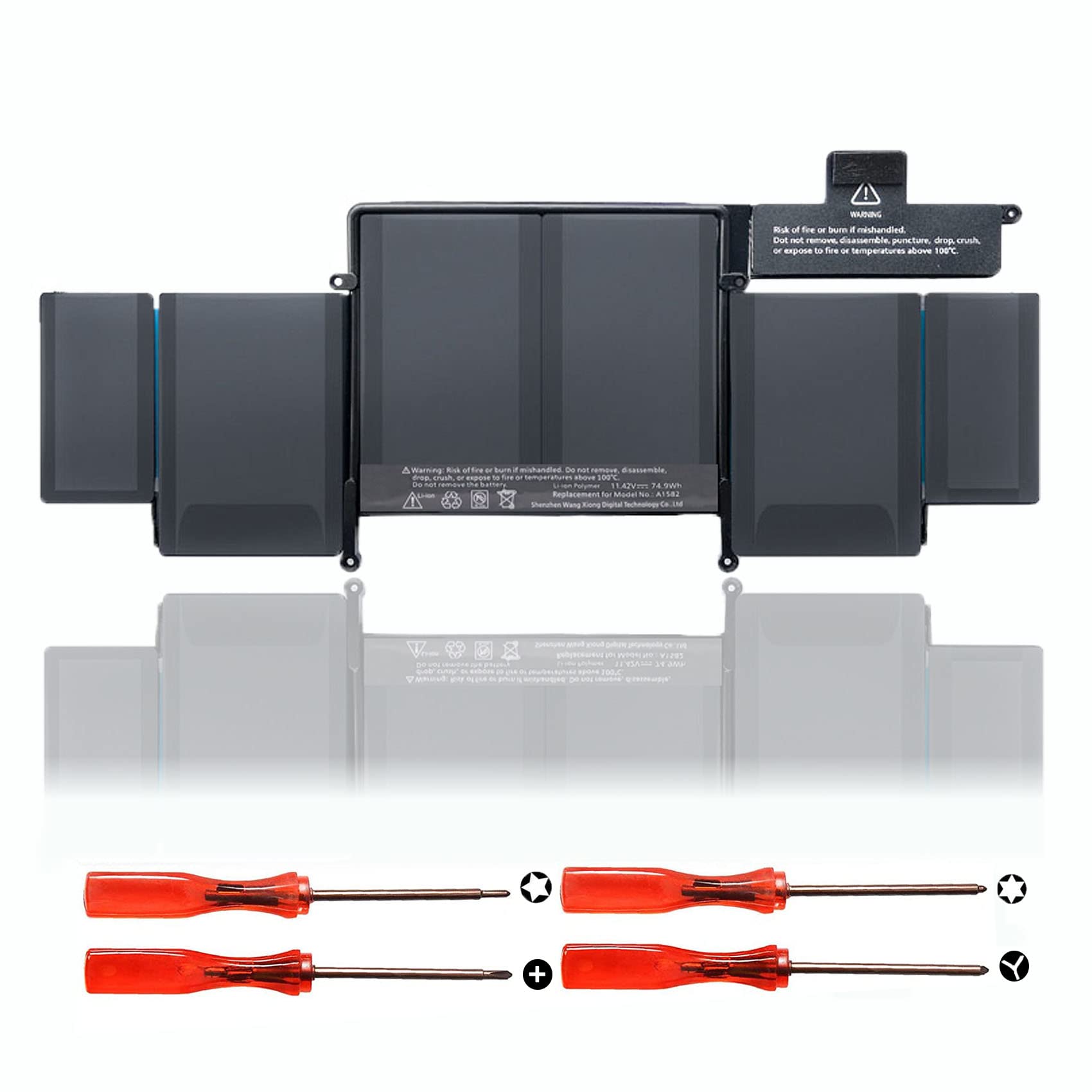 BIUBOTY A1582 Battery Compatible with MacBook Pro A1502 A1493 Laptop Battery MacBook Pro 13 inch Retina A1502 (Late 2013 Mid 2014 Early 2015) A1493(Late 2013 Mid 2014) A1582 ME864 ME865[6558mAh/11.4V]