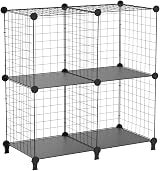 HOMIDEC 4 Cube Wire Storage Shelves Modular Closet Organizer Bookshelf view 4