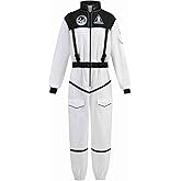 AGCOAH Women's Astronaut Costume Adult Spaceman Coverall Flight Jumpsuit Halloween Cosplay Dress Up Party