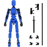 MerryXD T13 3D Action Figure,Assembly Completed Dummy Nova Titan Lucky 13 Action Figure 3D Printed Multi-Jointed Movable Toy Blue