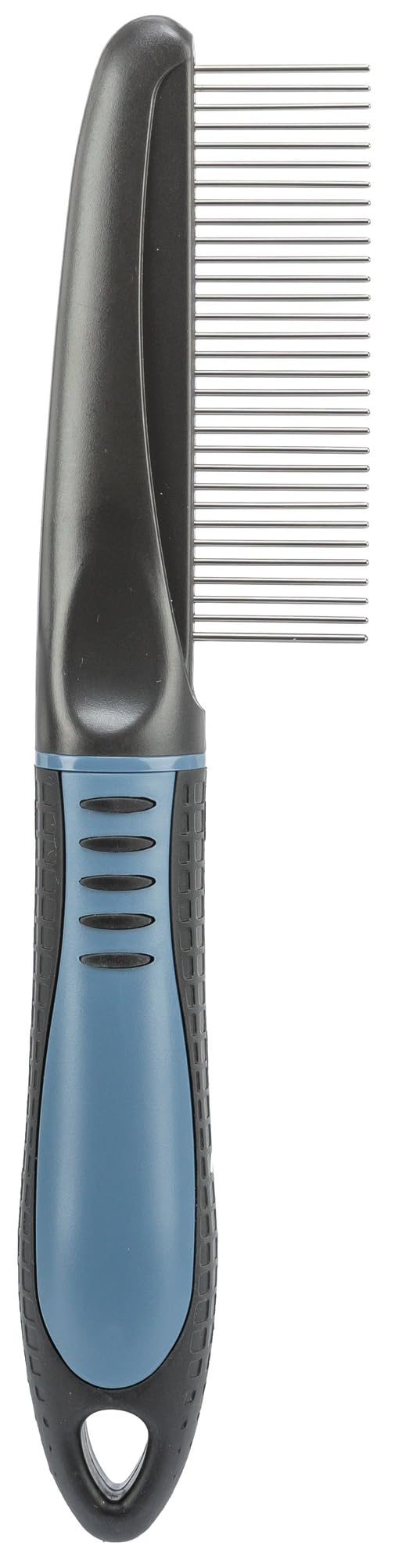 TRIXIE comb - fluffing up the coat - rubberised plastic handle - metal comb - black/blue - 23765