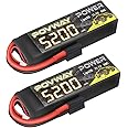 POVWAY 3S Lipo Battery, 5200mAh 11.1V 80C RC Lipo Battery Softcase with Trxazas Plug for RC Car RC Plane DJI Quadcopter RC Airplane RC Helicopter RC Truck Boat - 2 Pack