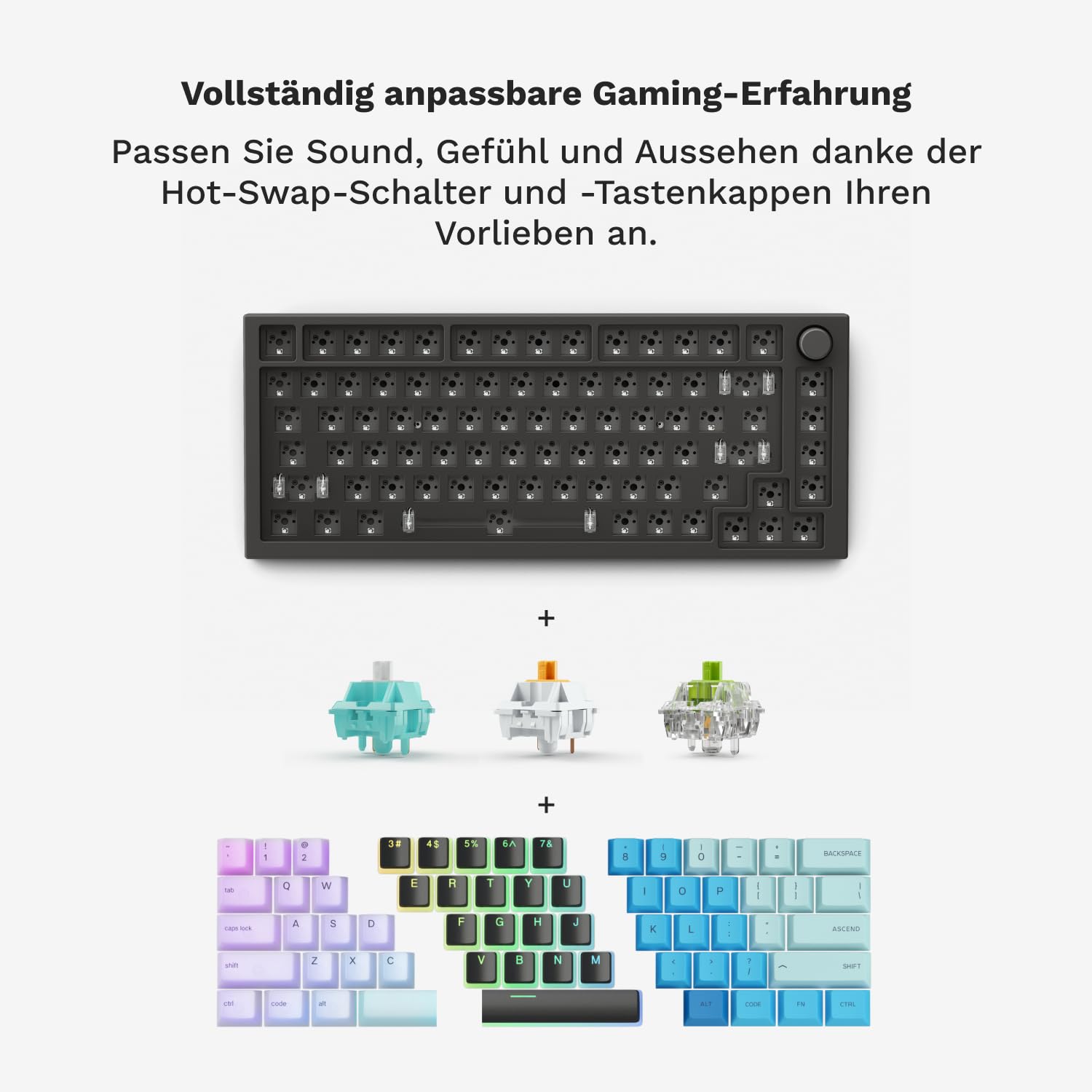 GLORIOUS GMMK Pro 75% Barebones Anpassbares Tastatur-Kit, ISO (Schwarz) 5