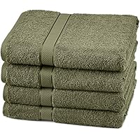 Amazon Brand – Pinzon 4 Piece Egyptian Cotton Bath Towels Set - Moss Amazon Brand – Pinzon 4 Piece Egyptian Cotton Bath Towels Set - Moss