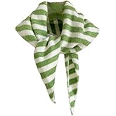 TYATVS Knitted Triangle Scarf for Women Y2k Stripe Head Scarf Aesthetic Accessories Cottagecore Streetwear Triangle Shawl