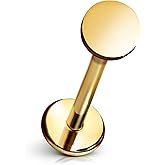 Cords Club Circle Flat Back Stud – ASTM-F136 Implant Grade Titanium - Push Pin Design for Sensitive Ears – Available in 18K Gold Plated & Titanium Silver (Single Earring)