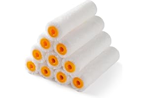 Mister Rui Paint Roller Covers, 10 Pieces, 4 Inch Paint Roller 6mm Nap, Microfiber Paint Rollers for Painting Walls, Cabinets, Trim, Use with All Paints and Stains