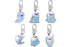 CRIZAOR Halloween Keychain Gifts For Women Boo Basket Stuffers For Her Spooky Gifts Halloween Basket Stuffers Halloween Boo Basket Ideas Key Chain For Teen Girl Cool Stuff Night Glow Ghost Keychain