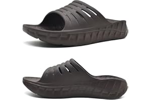 KUAILU Mens Recovery Sandals With Comfortable Plantar Fasciitis, Thick Cushion Reduces Stress on Feet,Orthotic Open Toe Sport