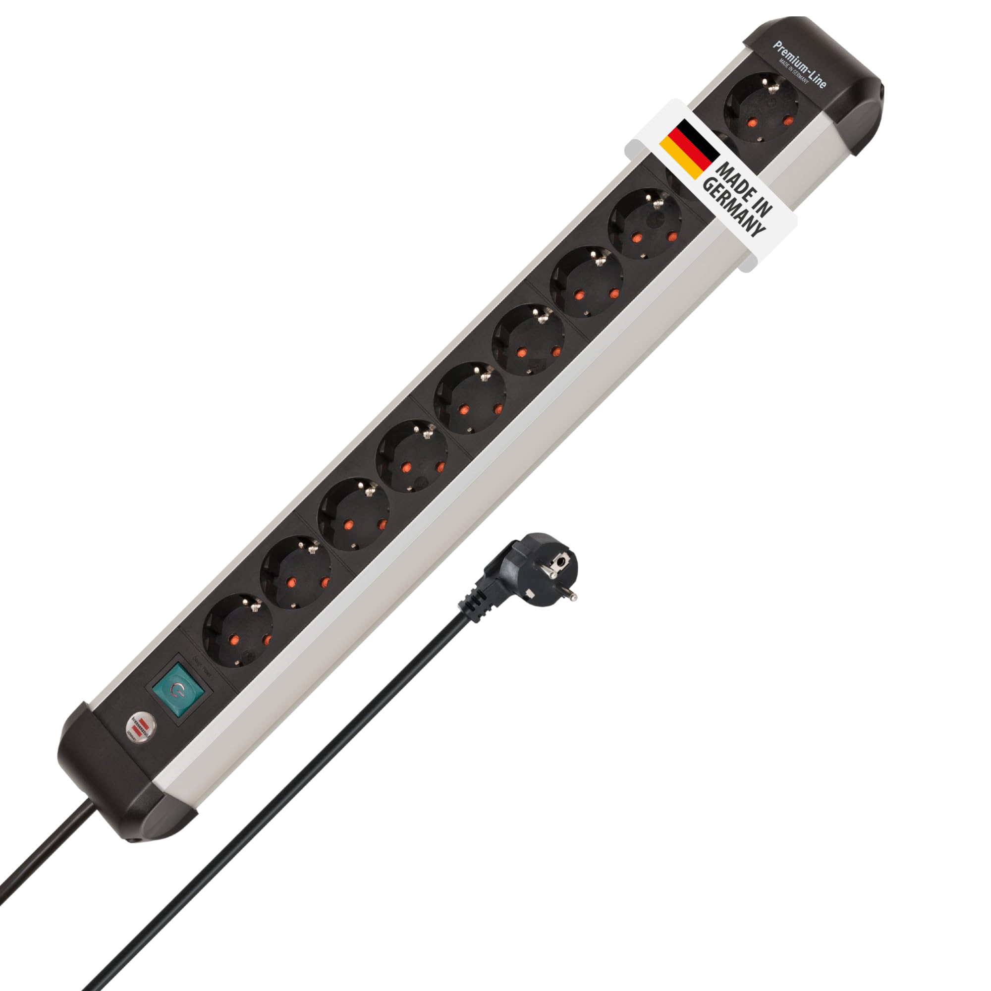Brennenstuhl 1391030000 multiprise 3 m 10 sortie(s) CA Intérieure Noir, Argent