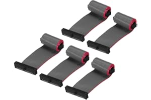 MECCANIXITY 5 Pcs IDC Flat Ribbon Cable, 1.27mm Pitch 16.5mm Width 10cm Long 26 Pin FC to FC Flat Ribbon Connector Jumper Wir