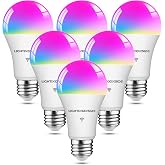 Lightinginside Smart Light Bulbs 100W Work with Alexa/Google Home, 6PCS | 1350LM 11W, No Hub Required, Smart Bulb Work with SmartLife, A19 E26 RGBCW Color Changing Bulb, 2.4G WiFi &amp; BLE, ETL Listed