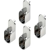 Top Shelf Hardware Premium Chrome Oval Wardrobe Closet Rod End Supports Brackets for 15mm x 30mm with Dual Rear Facing 5mm Pins (4 Pack)
