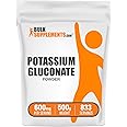 BulkSupplements.com Potassium Gluconate Powder - Potassium Supplement, Mineral Supplement - Gluten Free, 600mg per Serving, 500g (1.1 lbs) (Pack of 1)