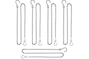 wiwoo Hanging Chains for Planters Bird Feeders, 5 Pack 35 Inches Black Hanging Baskets Chain Sets for Outdoor/Indoor Lanterns Billboards Chalkboards Wind Chimes and Decorative