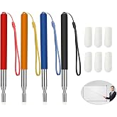 Chinco 4 Pcs Retractable Pointer Sticks for Presentation, 39 Inches | Telescopic Pointer Stick with Lanyards, 6 Pcs Felt Nibs, Extendable Pointer for Classroom Office Teaching Whiteboard