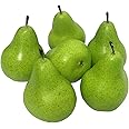 J-Rijzen 12pcs Fake Pears Artificial Fruits Vivid Green Pear for Home Fruit Shop Supermarket Desk Office Restaurant Decorations Or Props (Green)