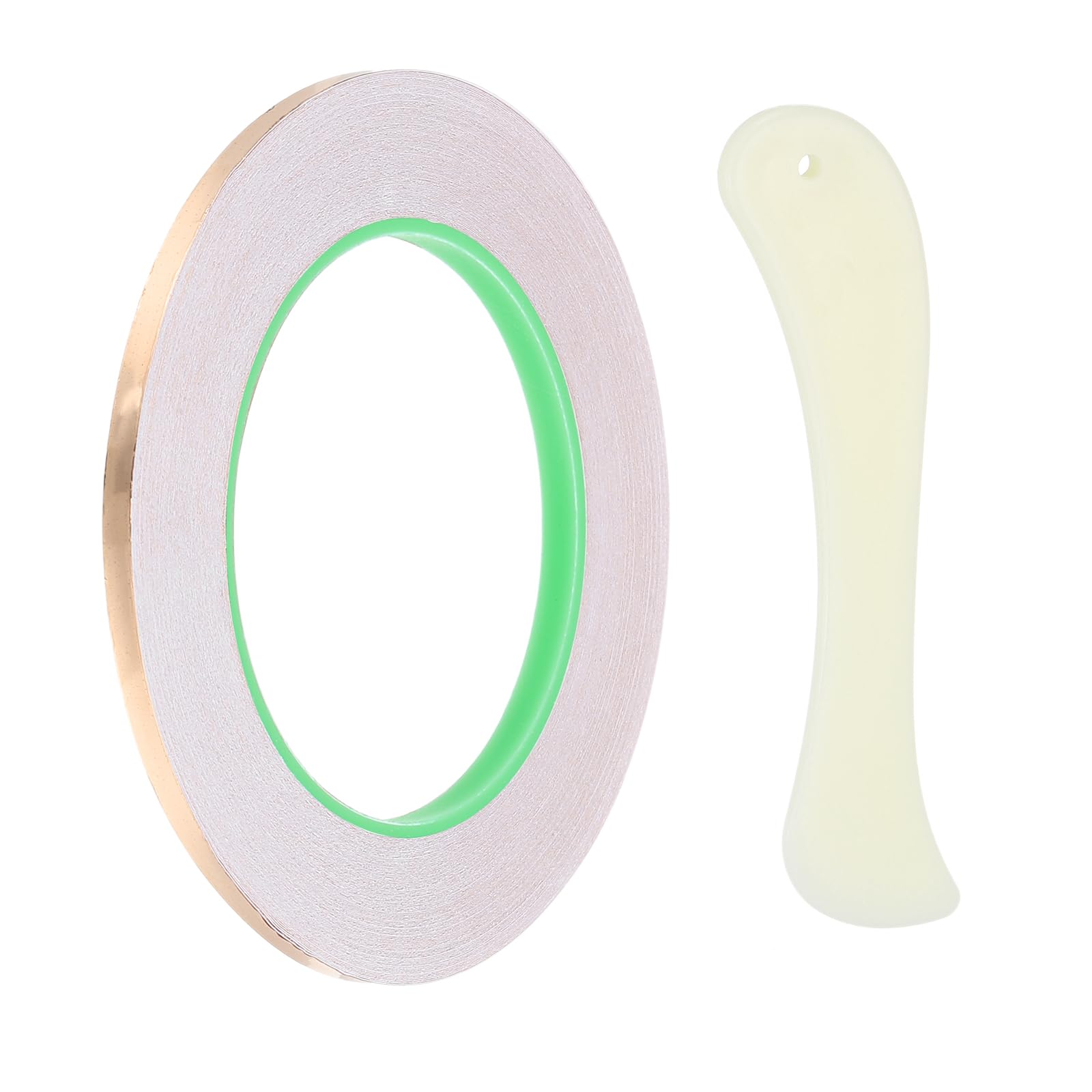 PATIKIL 36 Yard 1/5 Inch Copper Foil Tape,1 Roll Copper Tape with Conductive Stained Glass Foil Tool with Scraper for Stained Tools DIY Crafting