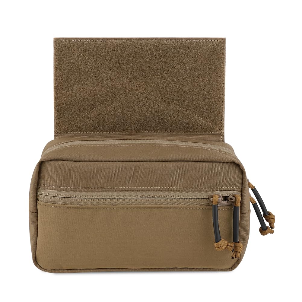 Tactical Drop Pouch Sub Abdominal Carrying Kit Bag Tactical Fanny Pack with Hook and Loop Panel (Coyote Brown)