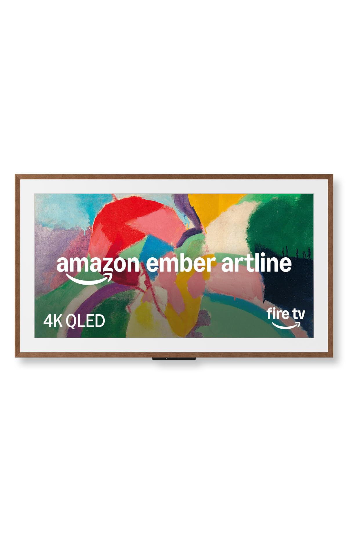 Amazon Ember Artline 65" with Fire TV (newest model), 4K Ultra HD QLED smart TV with free art and photos, anti-glare display, custom frames, HDR10+, Dolby Vision, Alexa - Walnut