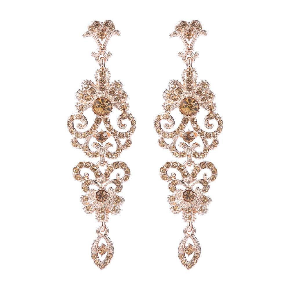 Crystal Brdal Chandeler Earrngs, Pearl & Marquse Dangle Crystal