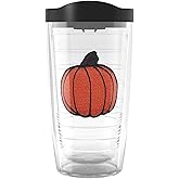 Tervis Plump Pumpkin Made in USA Double Walled Insulated Tumbler Travel Cup Keeps Drinks Cold & Hot, 16oz, Classic