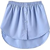 OBBUE Women's Mini Adjustable Shirt Extender Removable Layering Half Length Underskirt with Buttons