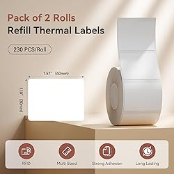 NIIMBOT 2Rolls Labels for B1 B21 B3S K3, 1.57'' x