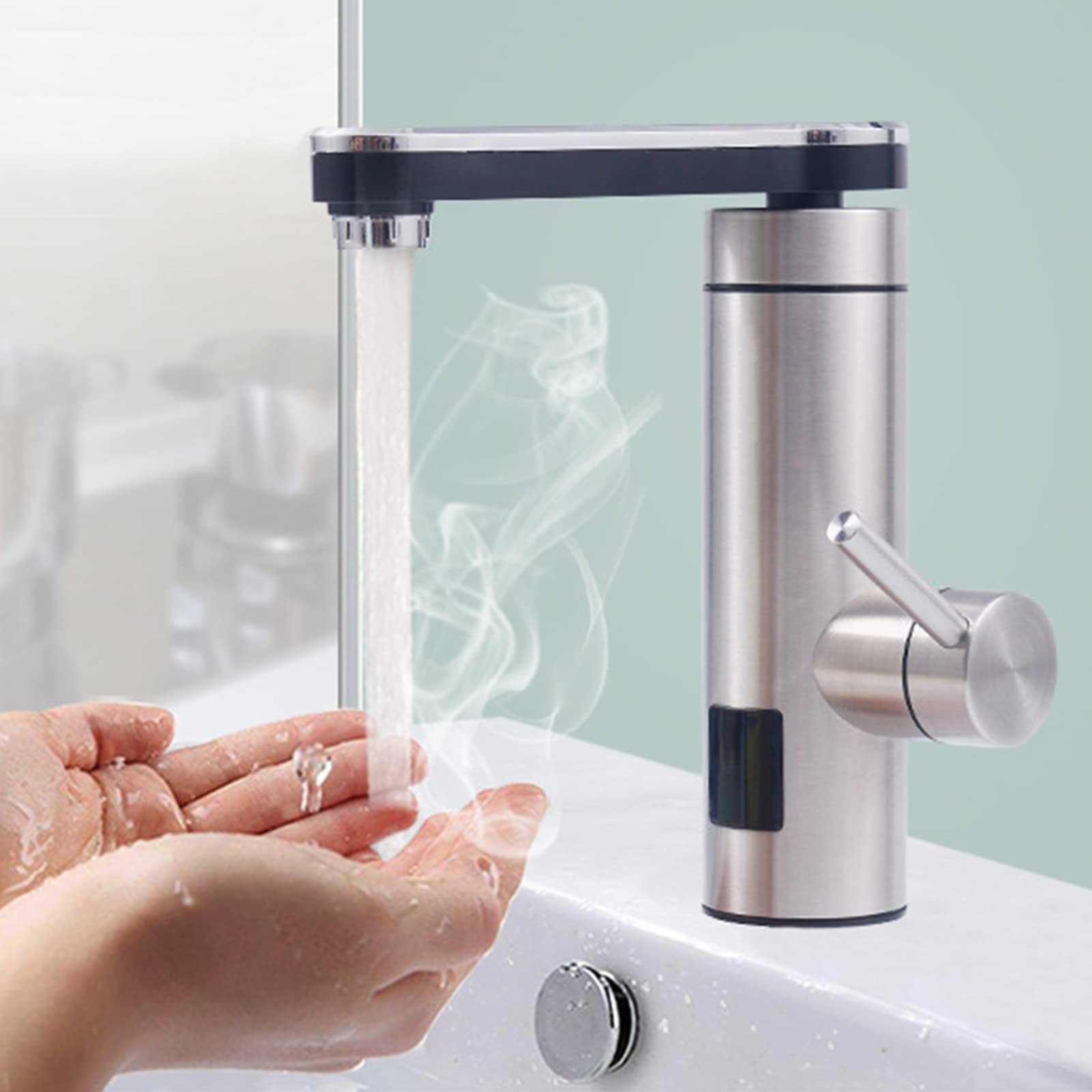 Electric Instant Heater Tap,WMLBK Instant Tankless Electric Hot Water Faucet with LED Digital Display Instant Electric Hot Water Faucet 360 Degree Rotate for Home Facilities