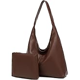 Casual Hobo Bag for Women Soft Shoulder Bags Slouchy Pu Leather Tote Purses for Work Travel