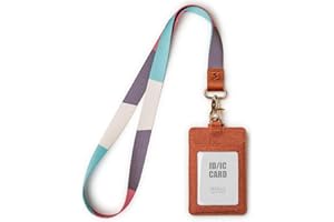 SENLLY ID Badge Holder Gift with Cute Neck Lanyard Strap, 2 Card Slots and 1 Clear ID Window, for Women and Men
