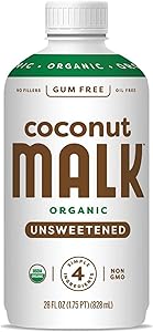 MALK Unsweetened Organic Coconut 28 fl oz - Non GMO - Whole 30 approved, Dairy Free, Vegan, Plant Based