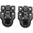 LBTODH 2 Pcs Retro Style Duckbilled Toggle Hasp Latch Antique Toggle Hasp Latch for Jewelry Box Cabinet Toolbox Suitcase,with Mounting Screws(Black)
