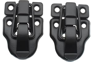 LBTODH 2 Pcs Retro Style Duckbilled Toggle Hasp Latch Antique Toggle Hasp Latch for Jewelry Box Cabinet Toolbox Suitcase,with Mounting Screws(Black)