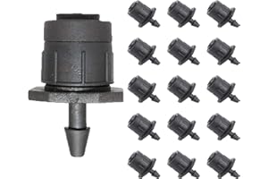 JUZIZJMEFOD Juzizj 100 Pack Adjustable Irrigation Drippers 1/4 Inch Emitter Dripper 360 Degree Full Circle Pattern Water Flow Drip Emitter Micro Drip Irrigation Sprinklers for Home Garden Lawn(Black)