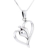 Jewelry Trends Sterling Silver Leaf Heart Pendant Necklace 18"