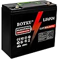 BOTKU 12V 30Ah Lithium LiFePO4 Deep Cycle Battery, 3000+ Cycle Rechargeable Lithium Iron Phosphate Battery for Solar, Fish Finder, Marine, Outdoor Camping, Off-Grid Applications with 30A BMS