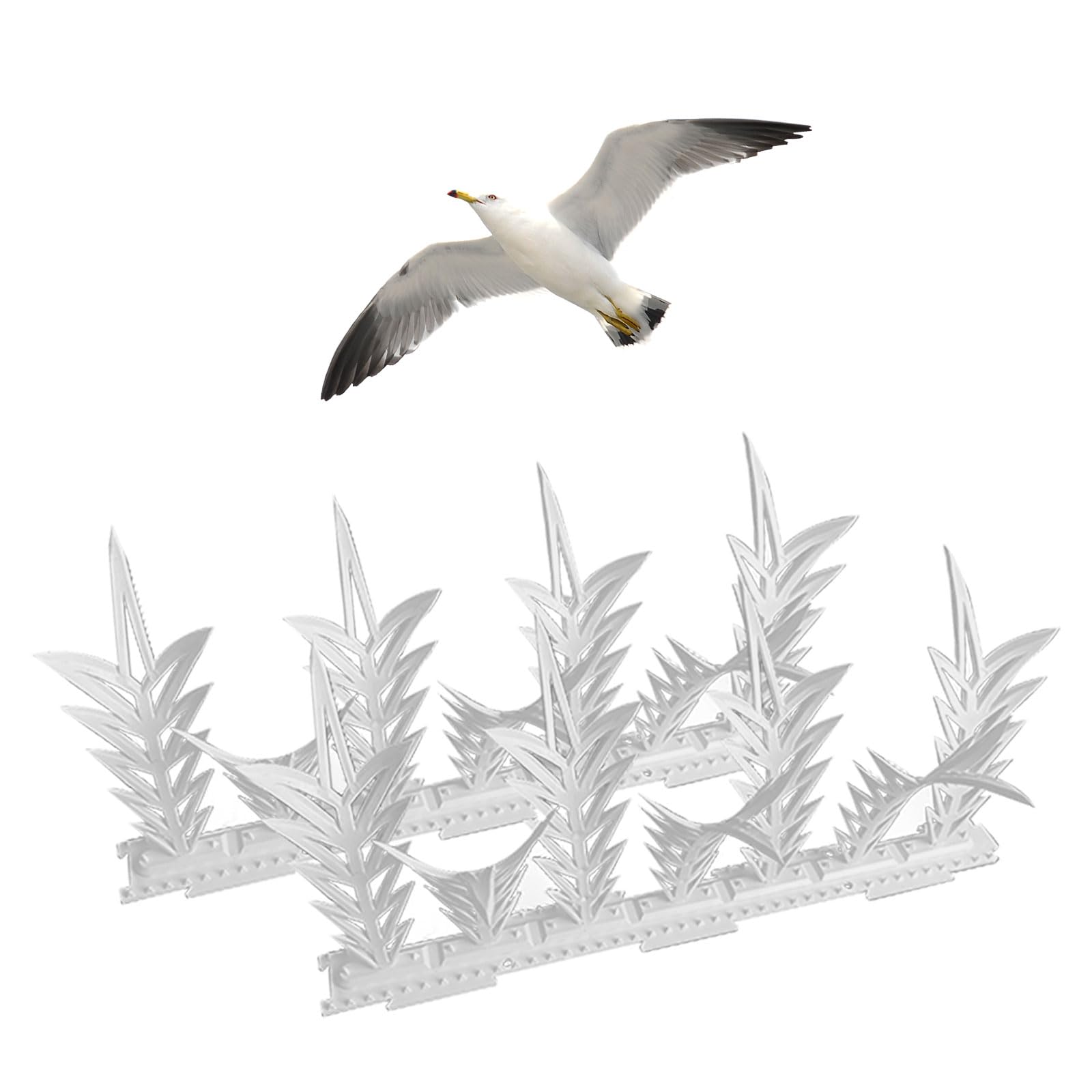 Les-Theresa 6Pcs Bird Spikes HIPS, Bird Deterrent Spikes Anti Pigeon Spikes, Anti Bird Fence Top Spikes 11.6In Fence Spikes For Birds, Wall And Fence Spikes Bird Deterrent For Fences Indoor Outside