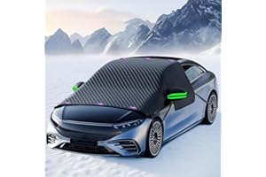 Housse de pare-brise de voiture pour la glace et la neige, grande housse magnétique antigel avec fenêtre latérale et protecti